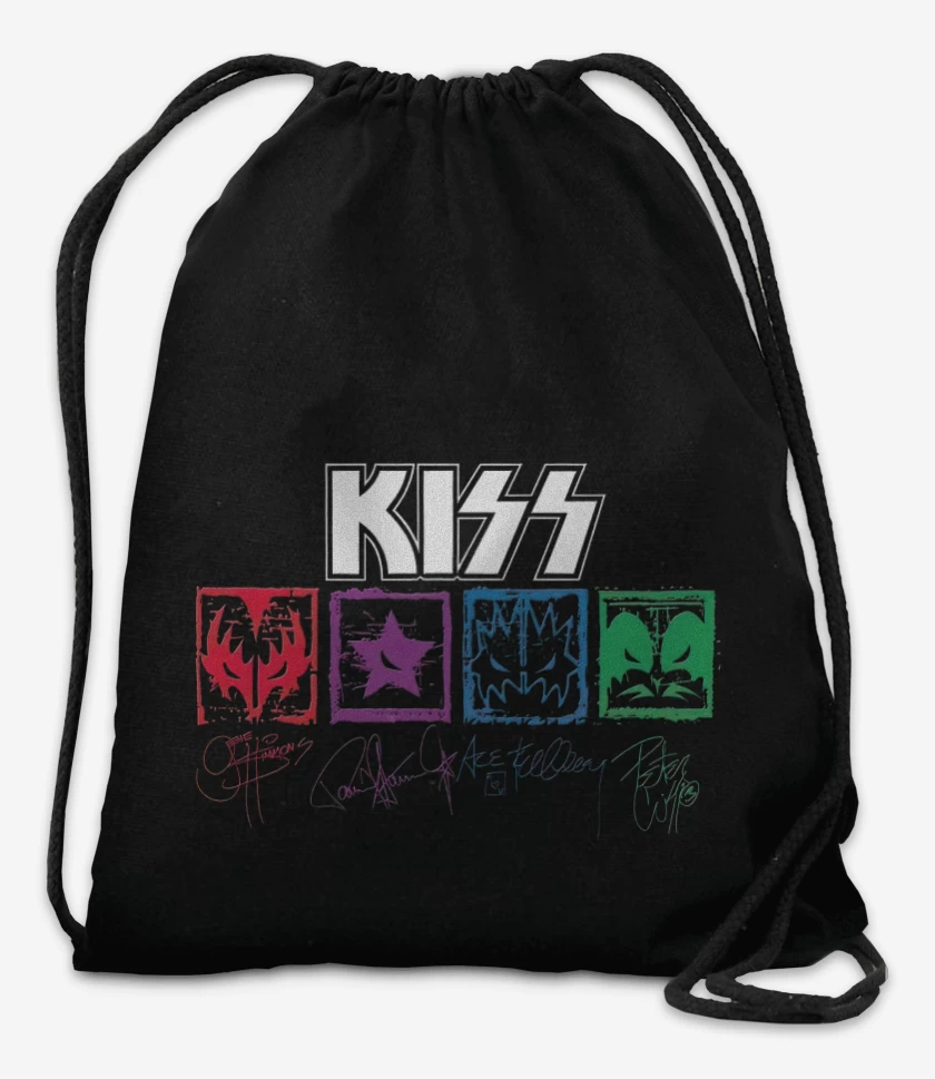 Mochila Negro de Kiss autografiada