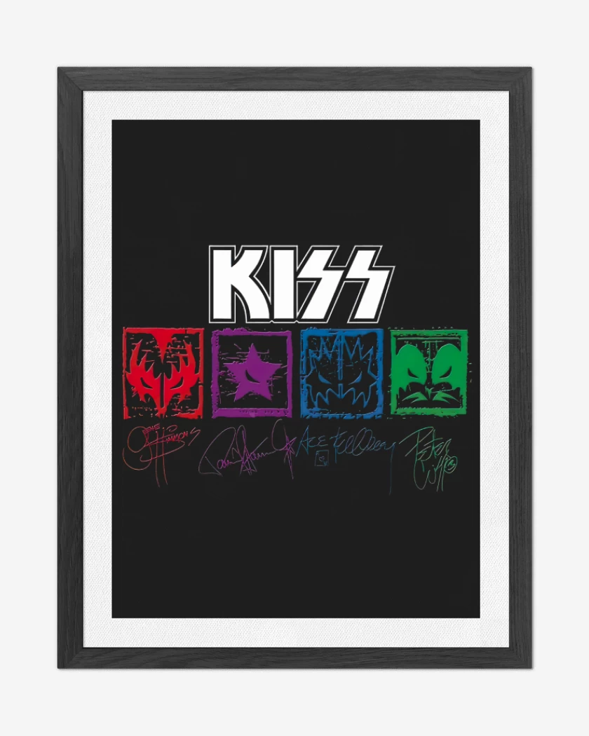 Cuadro decorativo Kiss autografiada