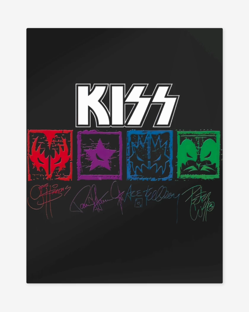 Print metalico Negro de Kiss autografiada