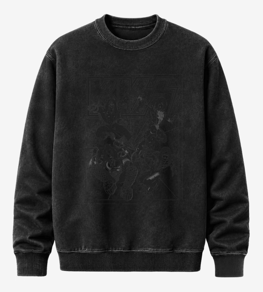 Poleron Polo Acid Wash Negro de Kiss 3