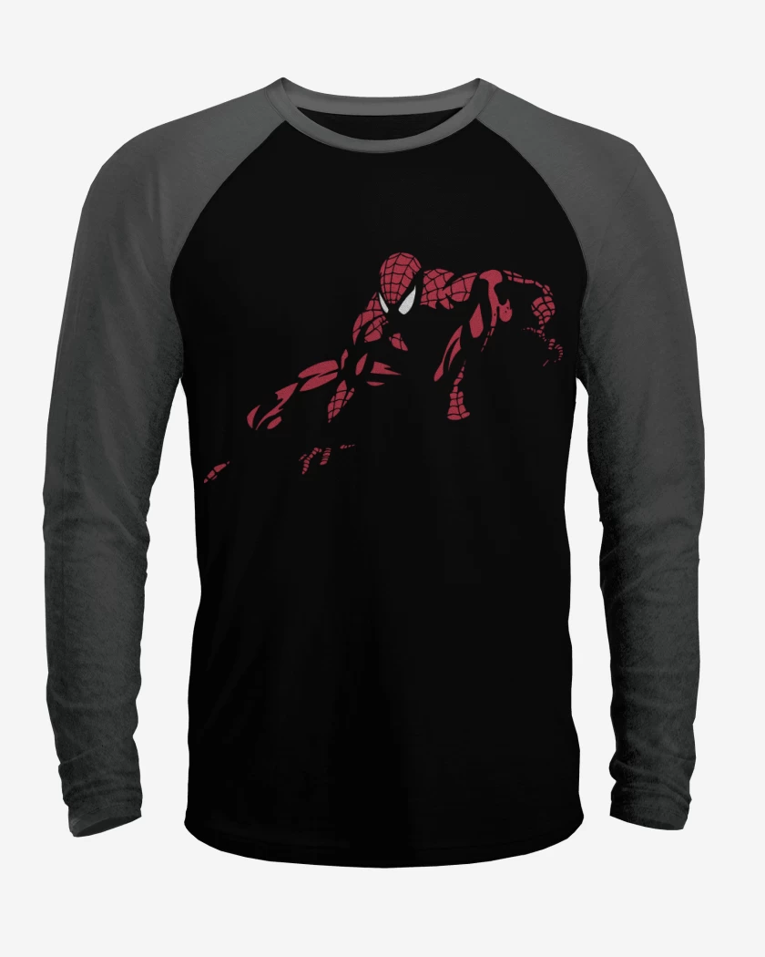 Polera Raglan Negro / Negro Heather de Shadow Spider