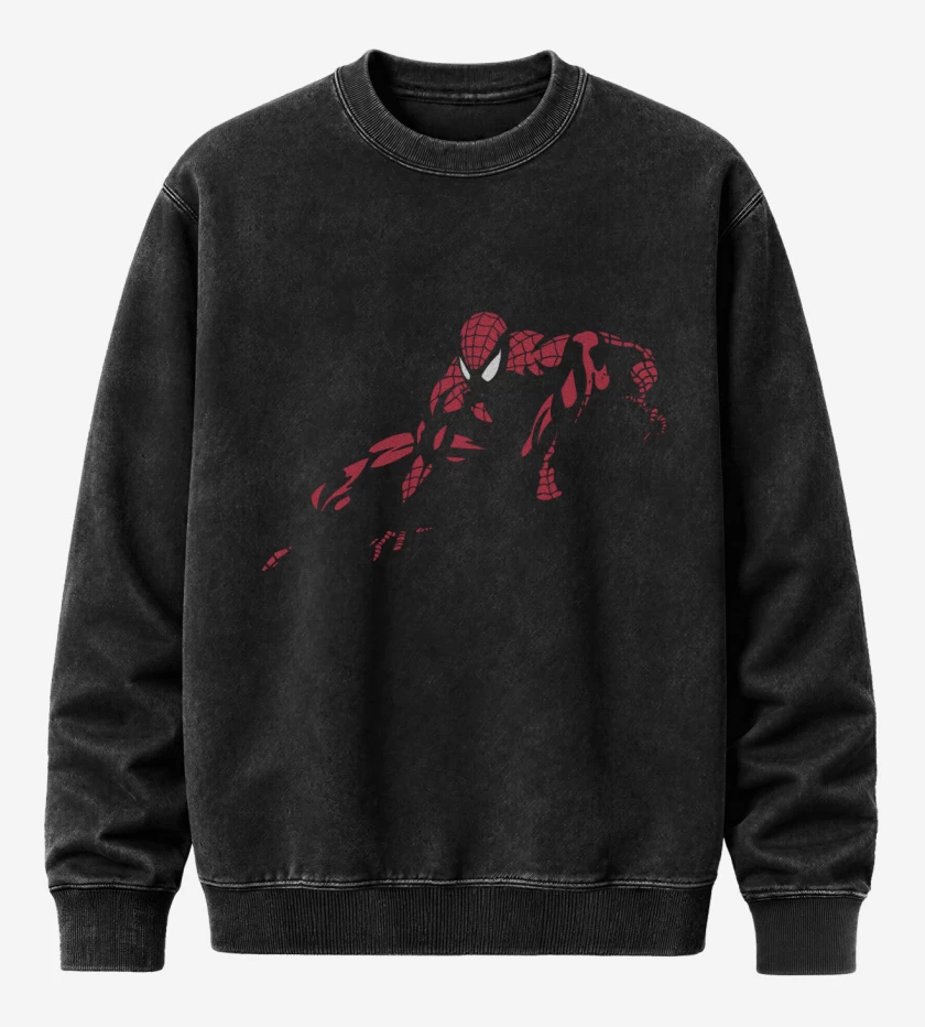 Poleron Polo Acid Wash Negro de Shadow Spider