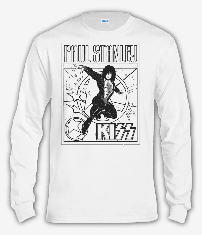 Polera manga larga Blanco de Paul Stanley