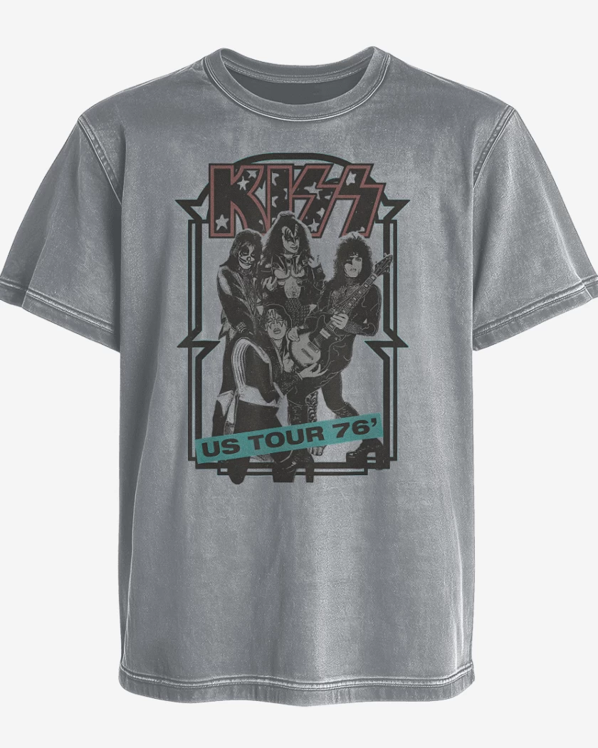 Polera desgastada Kiss US Tour 76