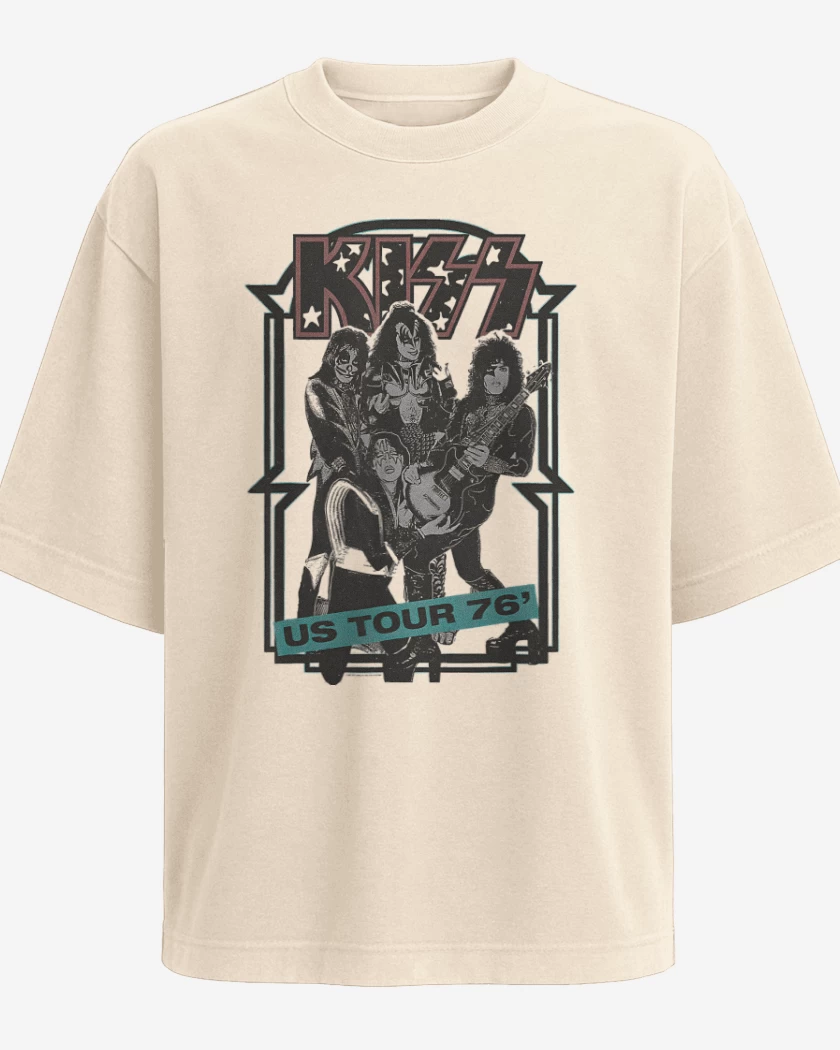 Polera Oversize Beige de Kiss US Tour 76