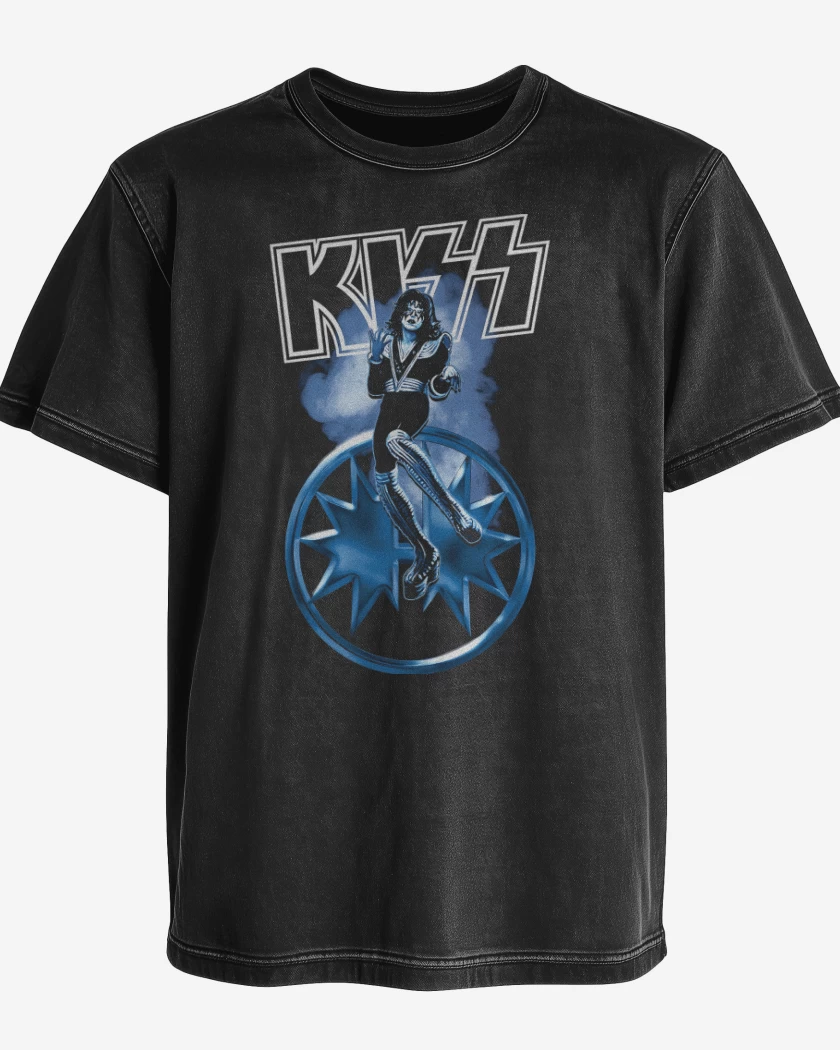 Polera desgastada Negro de Spaceman Thayer