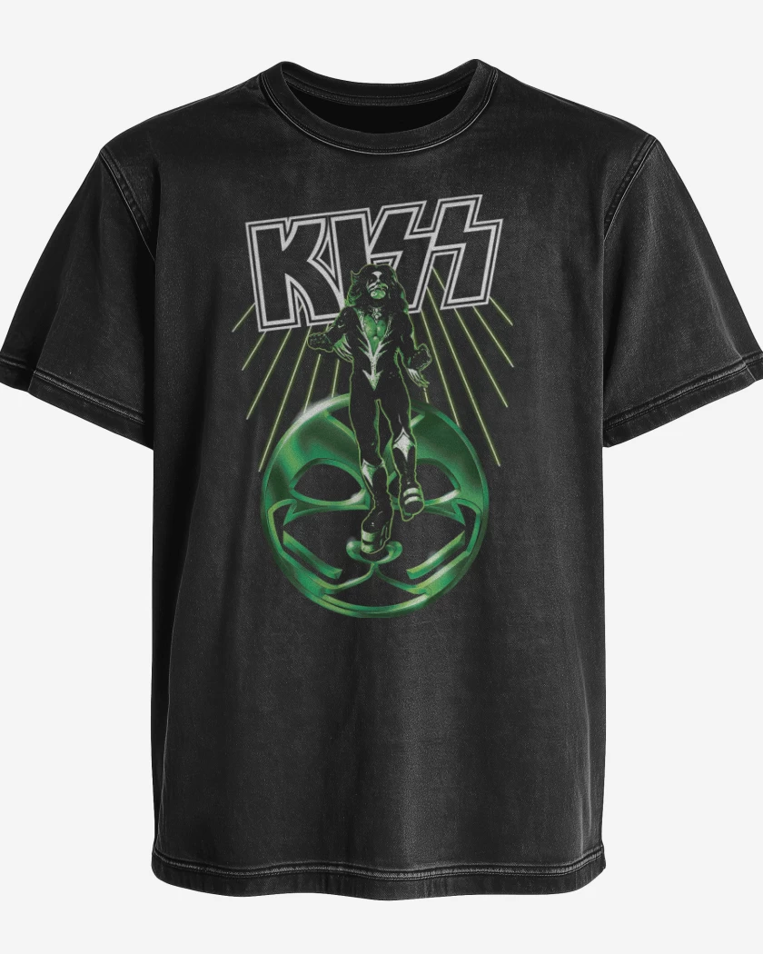 Polera desgastada Negro de Cat Singer