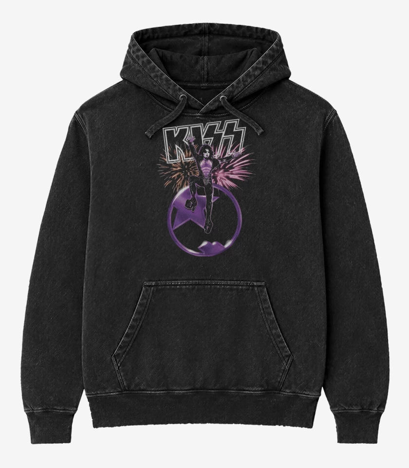 Poleron Canguro Acid Wash Negro de Starchild Stanley