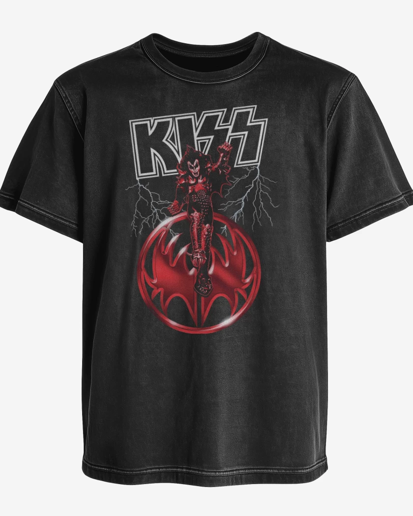 Polera desgastada Negro de Demon Simmons