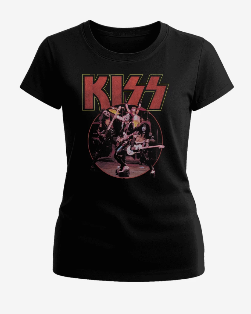 Polera de Mujer Negro de Kiss Band