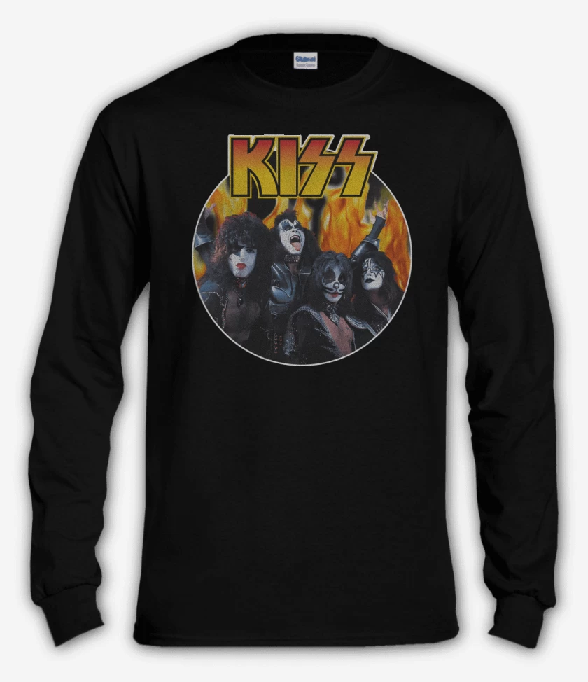 Polera manga larga Negro de KISS