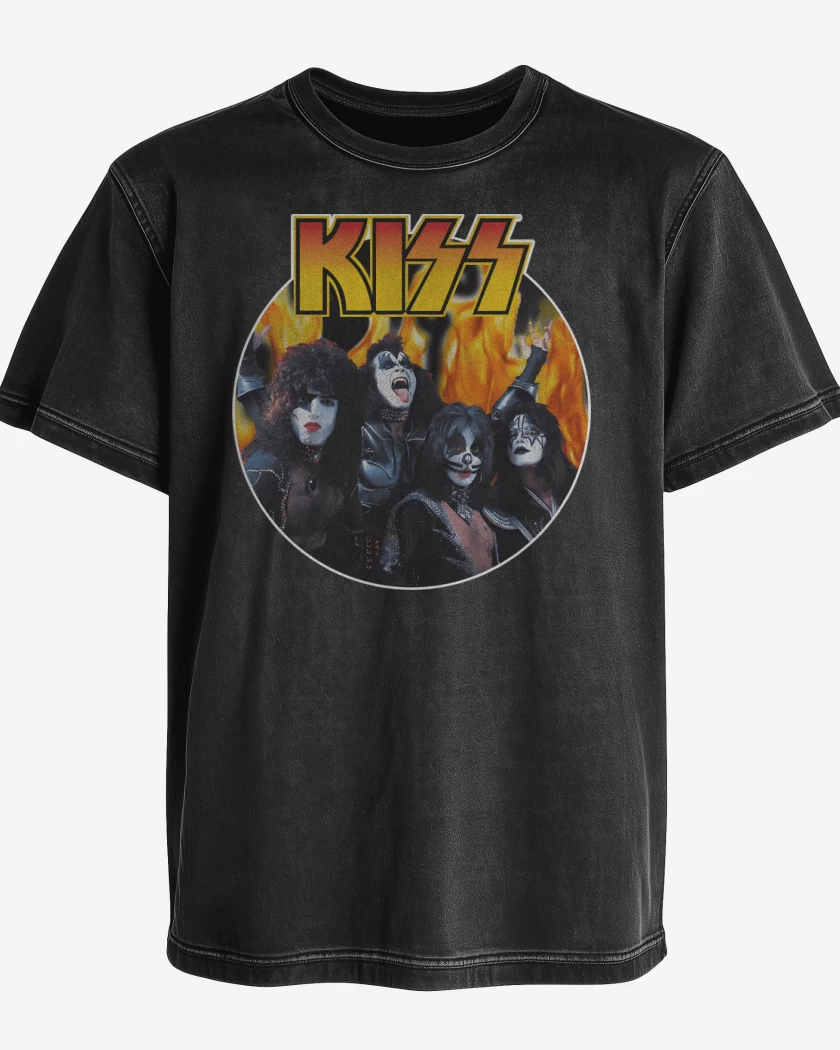 Polera desgastada KISS