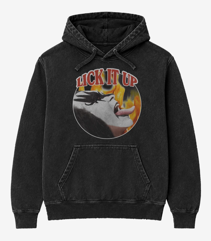Poleron Canguro Acid Wash Negro de Lick it UP!