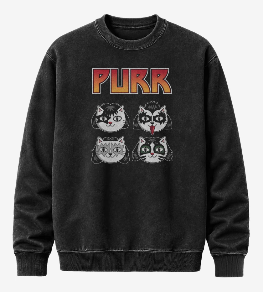 Poleron Polo Acid Wash Negro de Purr
