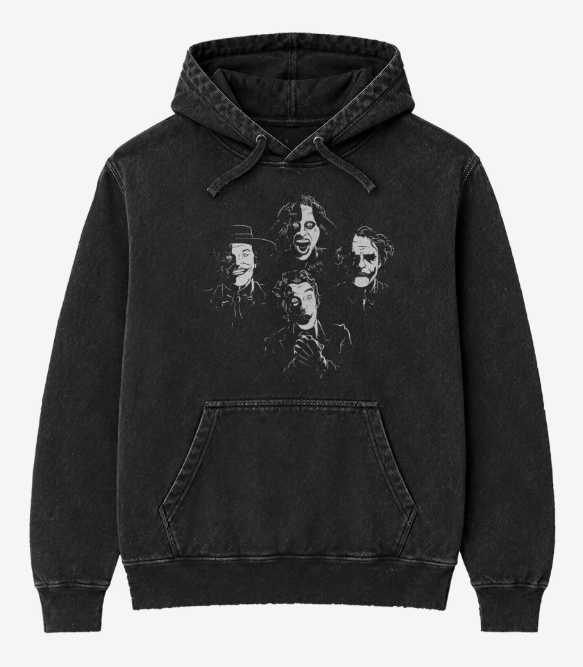 Poleron Canguro Acid Wash Negro de Rhapsody