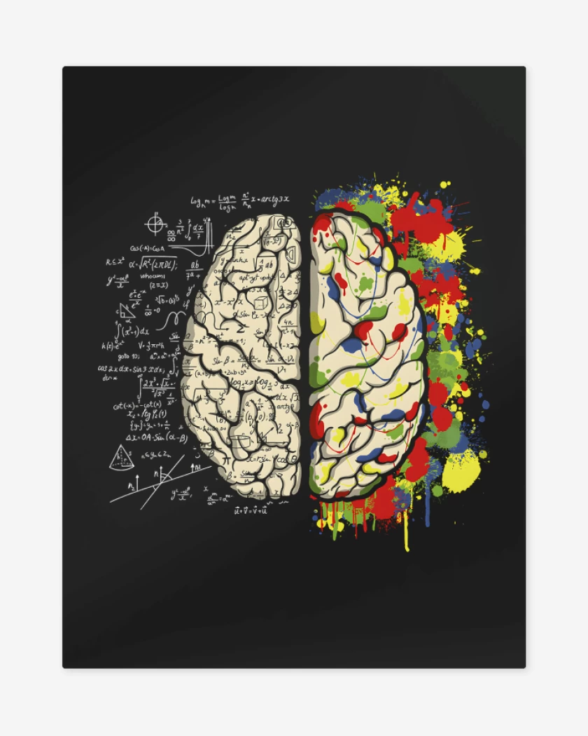 Print metalico Negro de Cerebro