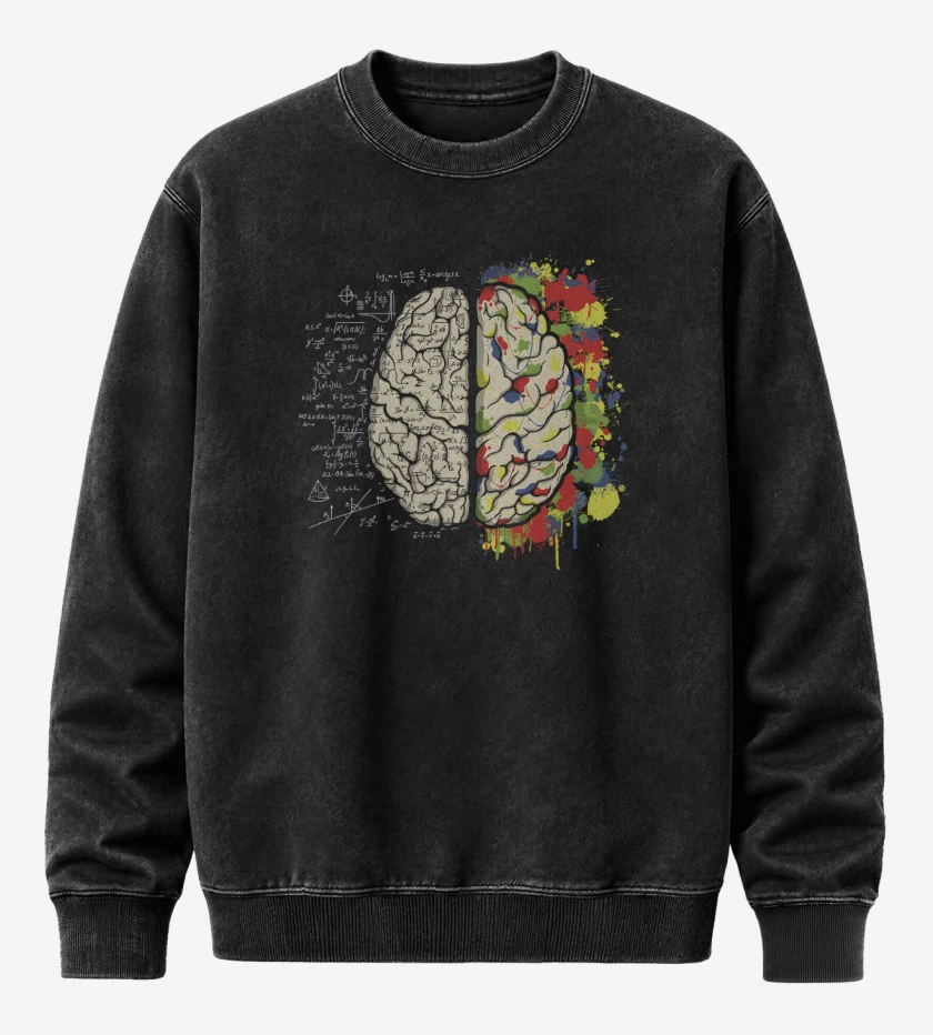 Poleron Polo Acid Wash Negro de Cerebro