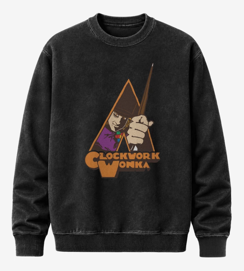 Poleron Polo Acid Wash Negro de A Clockwork Wonka