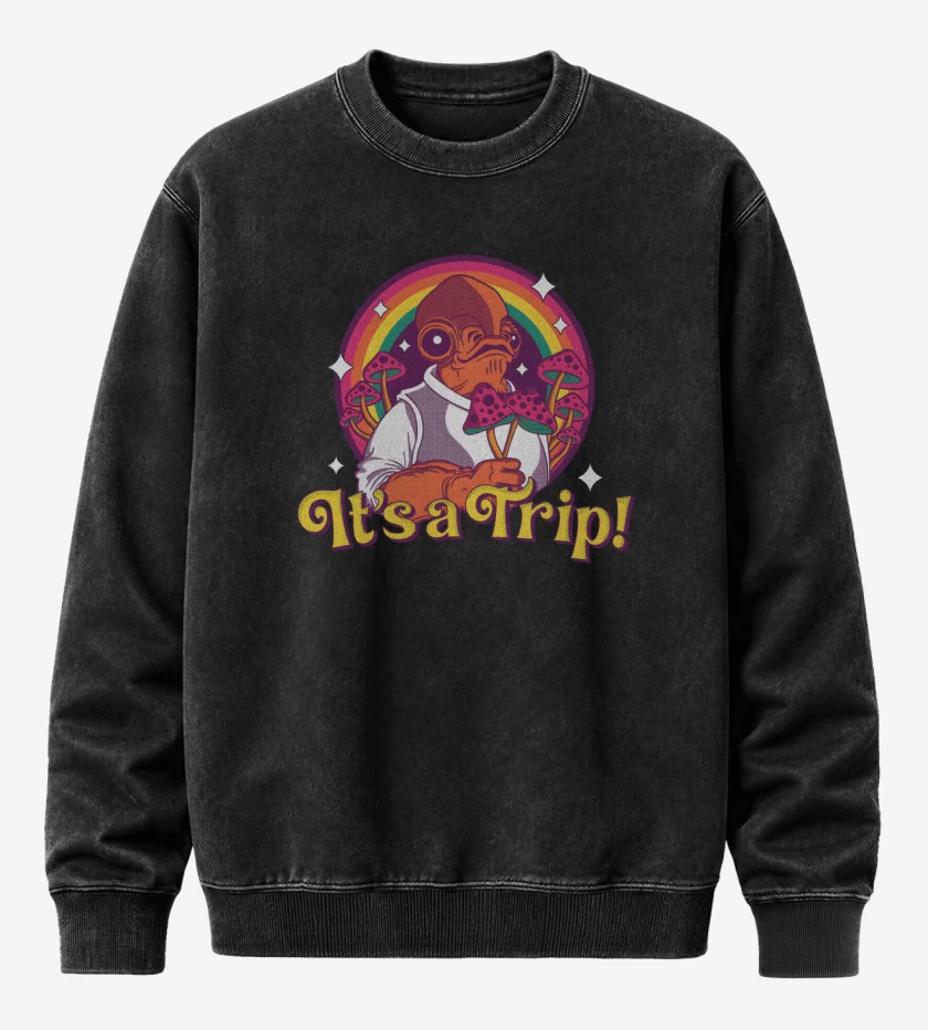 Poleron Polo Acid Wash Negro de Its a Trip