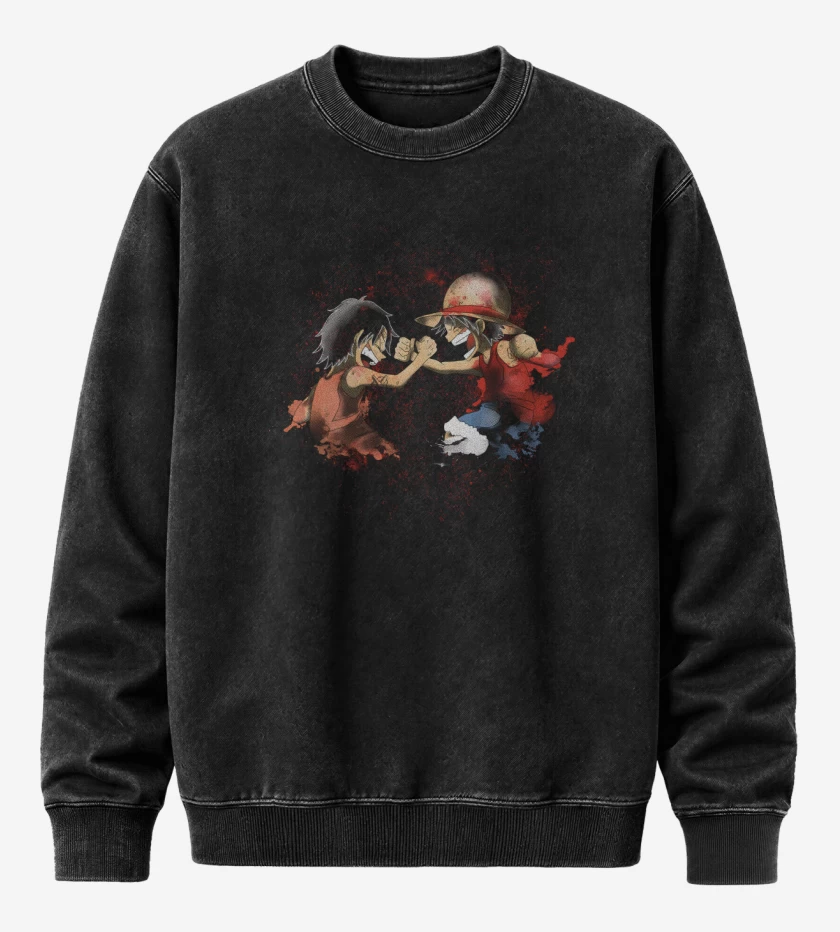 Poleron Polo Acid Wash Negro de Hermanos