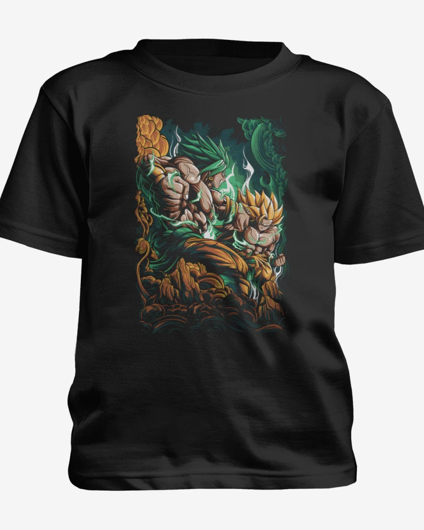 Polera de niño Negro de Broly vs Goku SSJ3