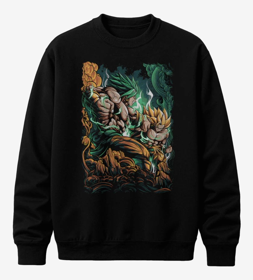 Poleron polo Negro de Broly vs Goku SSJ3