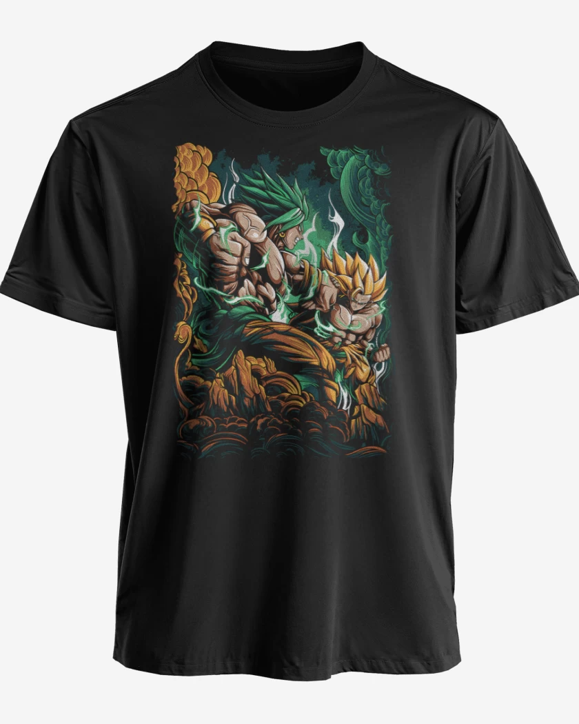 Polera premium Negro de Broly vs Goku SSJ3