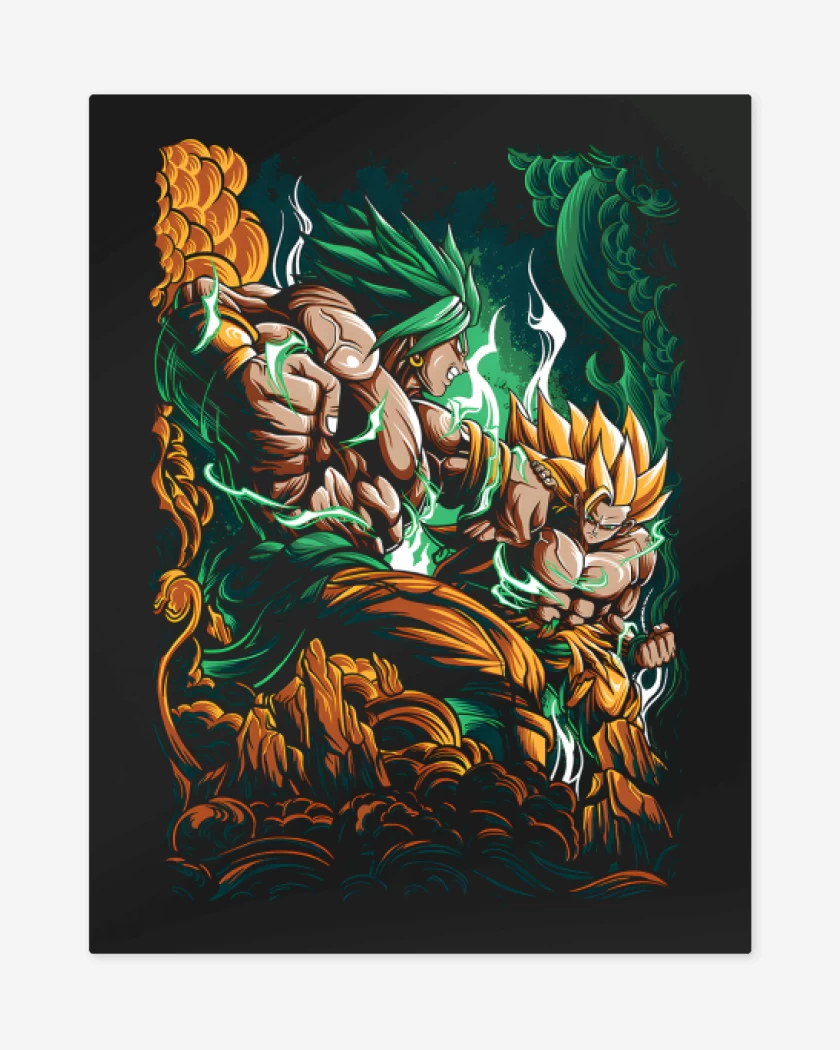 Print metalico Broly vs Goku SSJ3