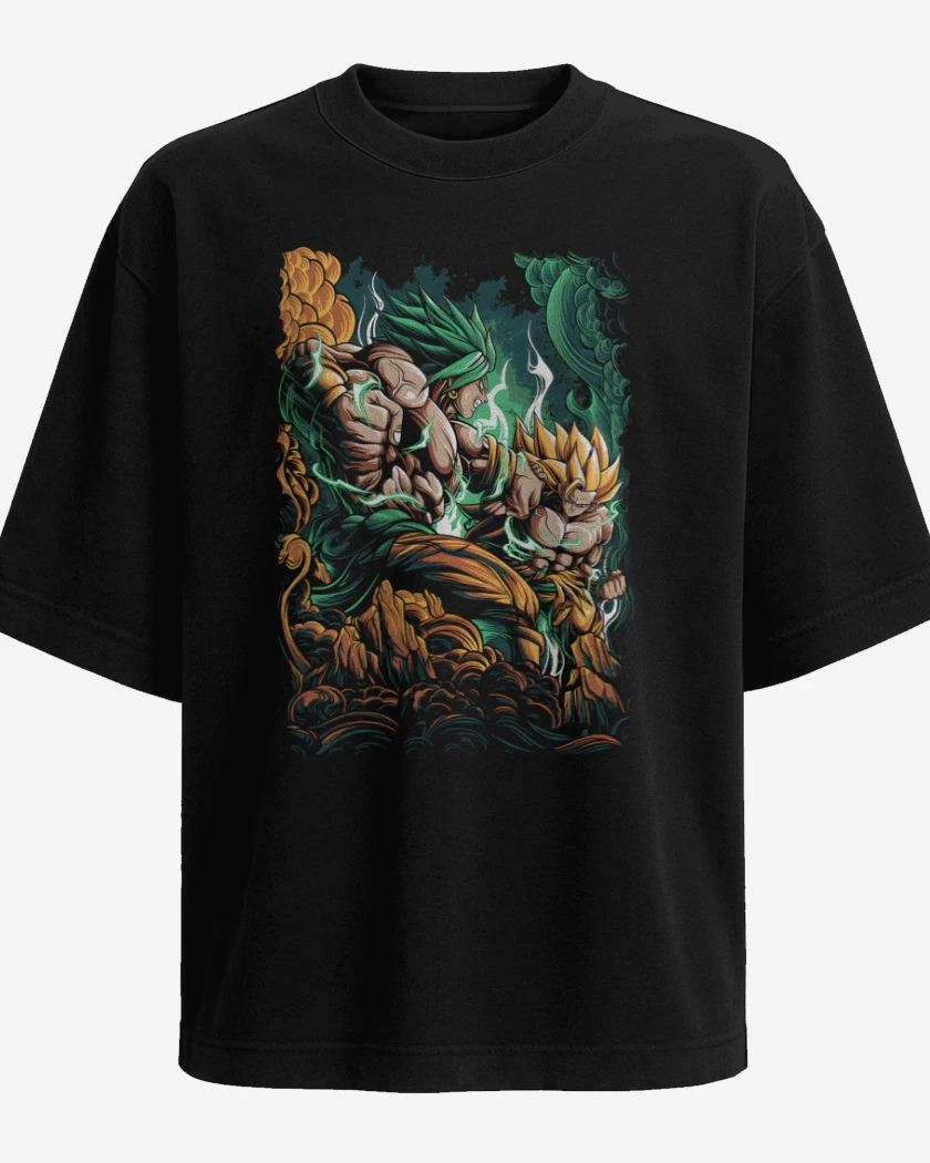 Polera Oversize Broly vs Goku SSJ3