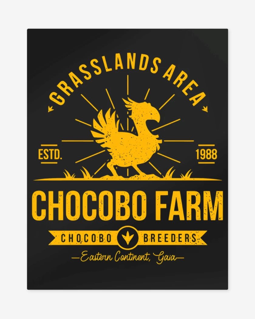 Print metalico Negro de Chocobo Farm