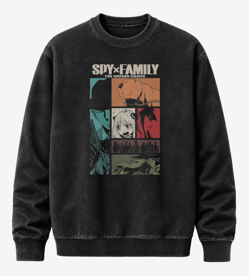 Poleron Polo Acid Wash Negro de Spy x Family