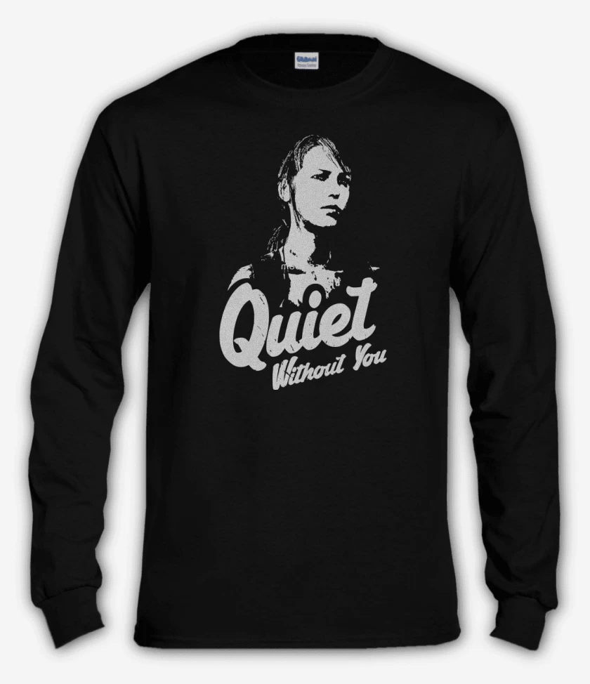 Polera manga larga Negro de Quiet without you