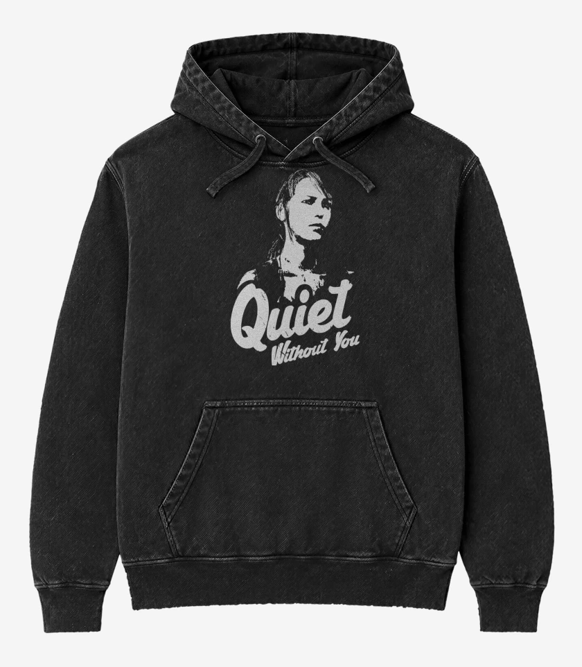 Poleron Canguro Acid Wash Negro de Quiet without you
