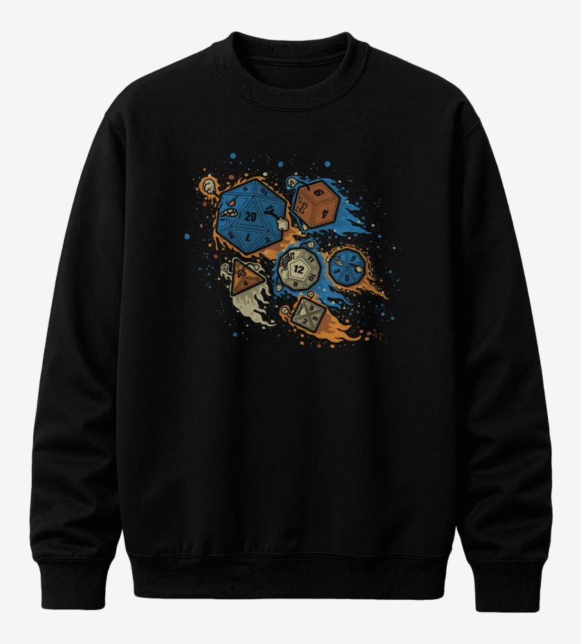 Poleron polo Negro de RPG al Ataque