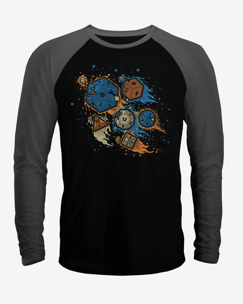 Polera Raglan Negro / Negro Heather de RPG al Ataque