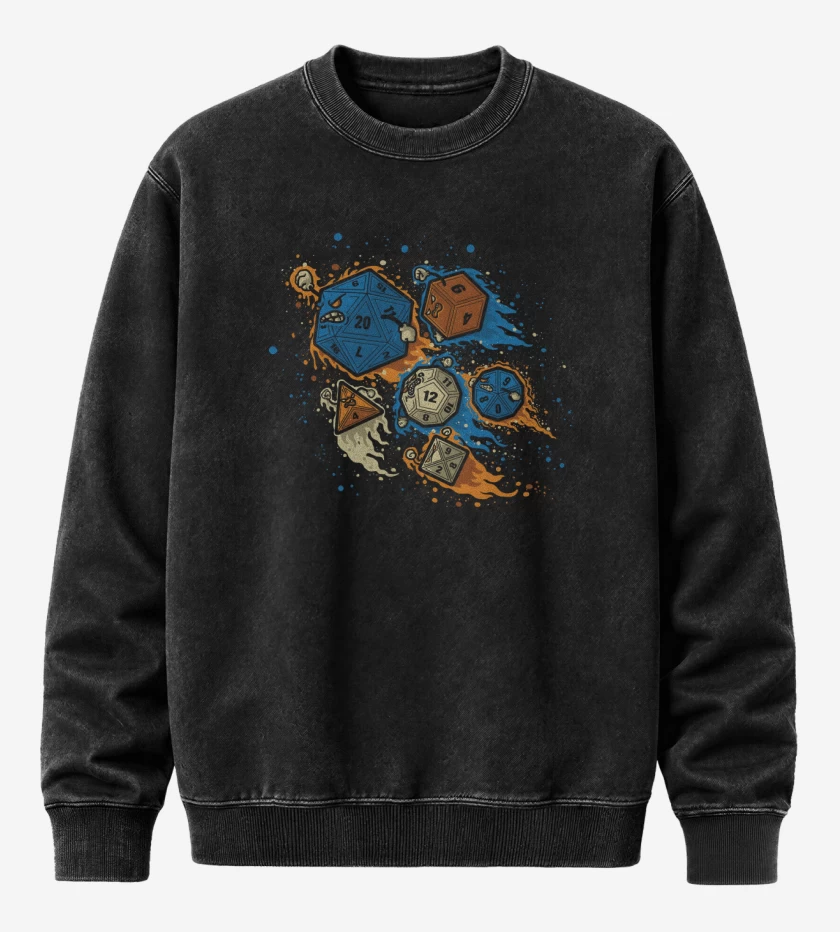 Poleron Polo Acid Wash Negro de RPG al Ataque
