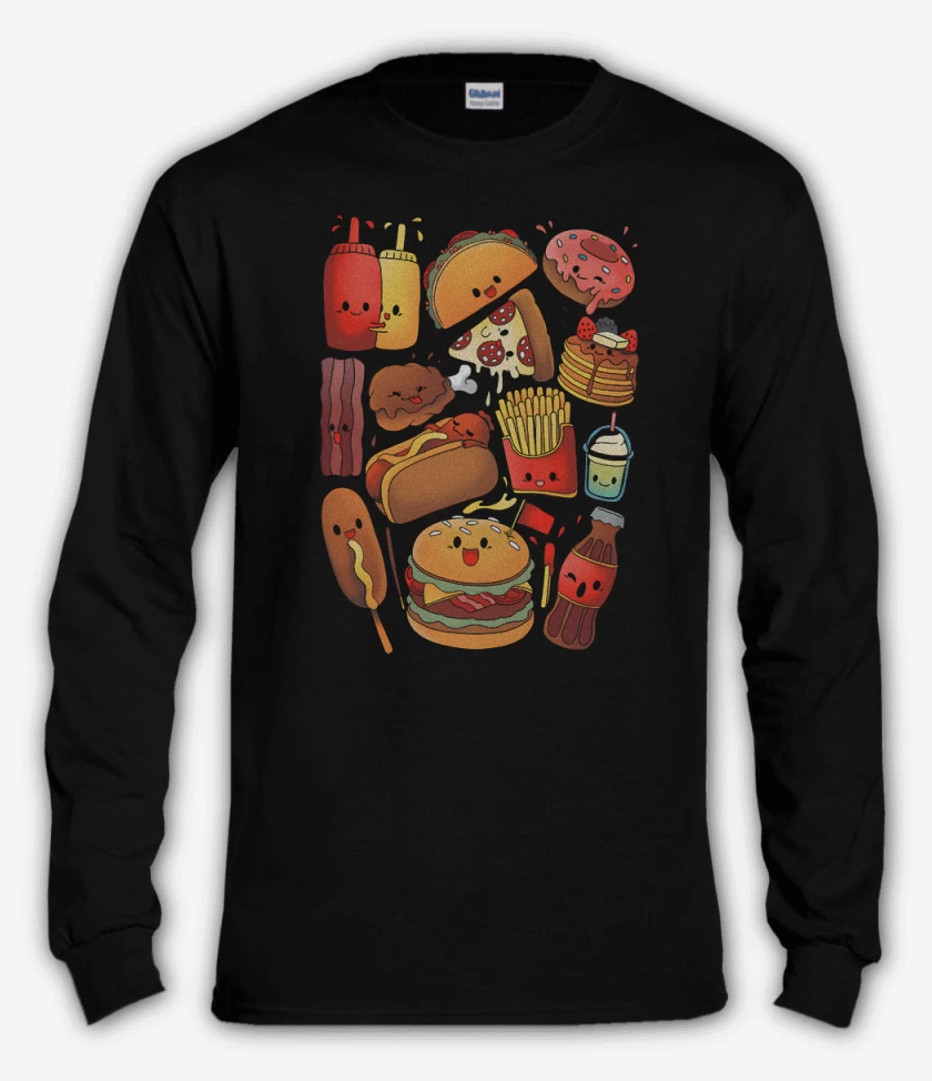 Polera manga larga Negro de Comidita