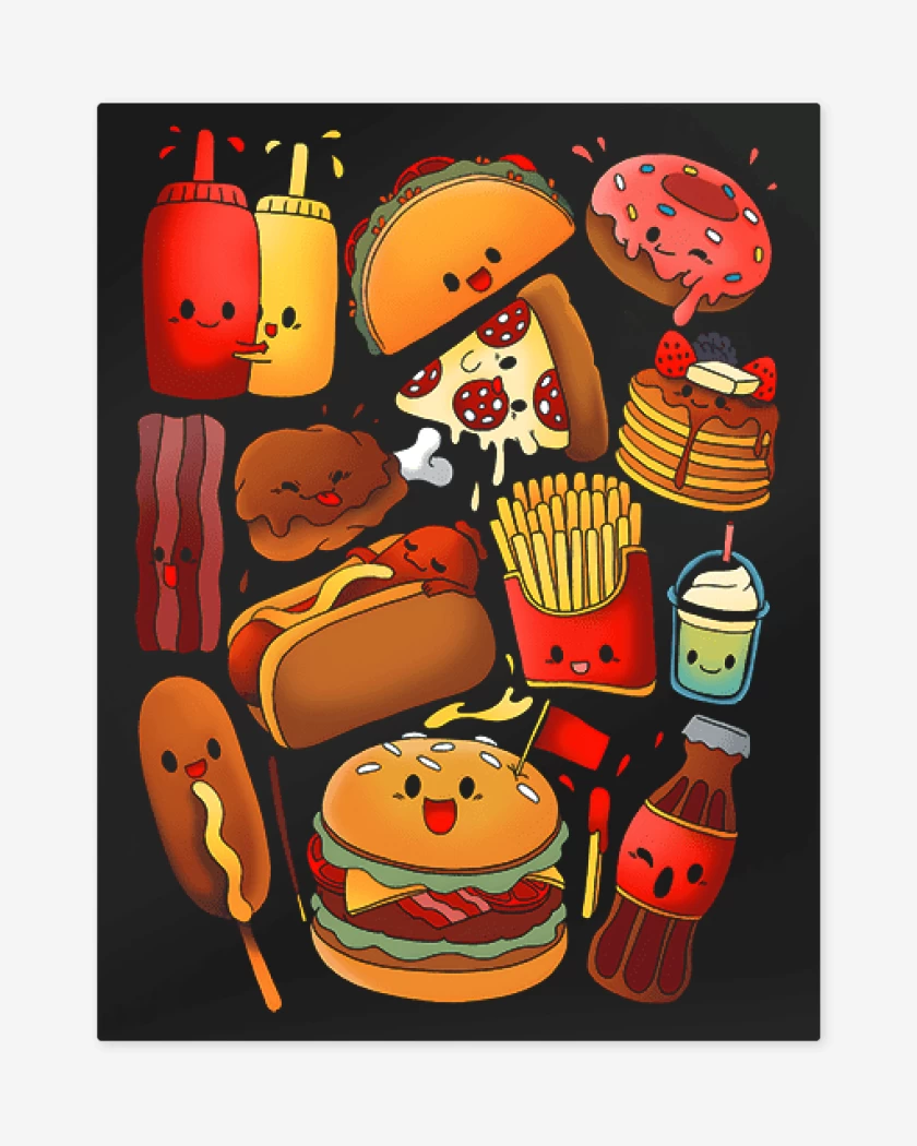 Print metalico Negro de Comidita
