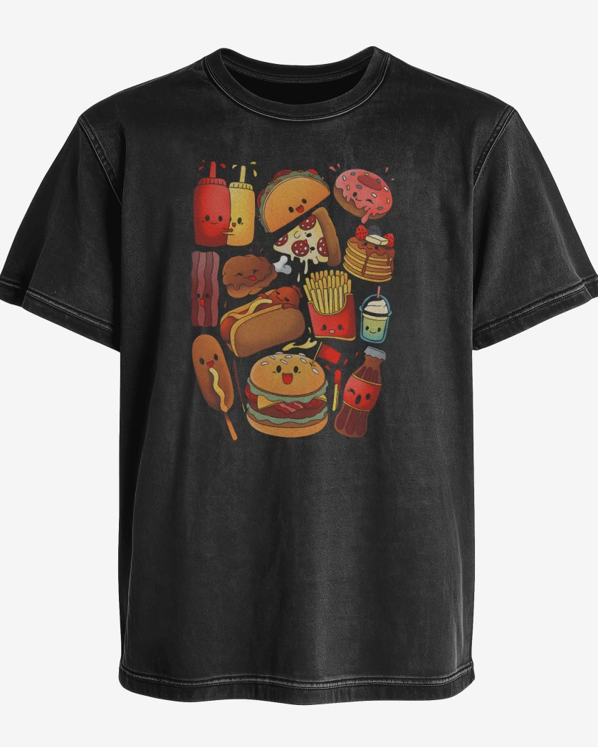 Polera desgastada Negro de Comidita