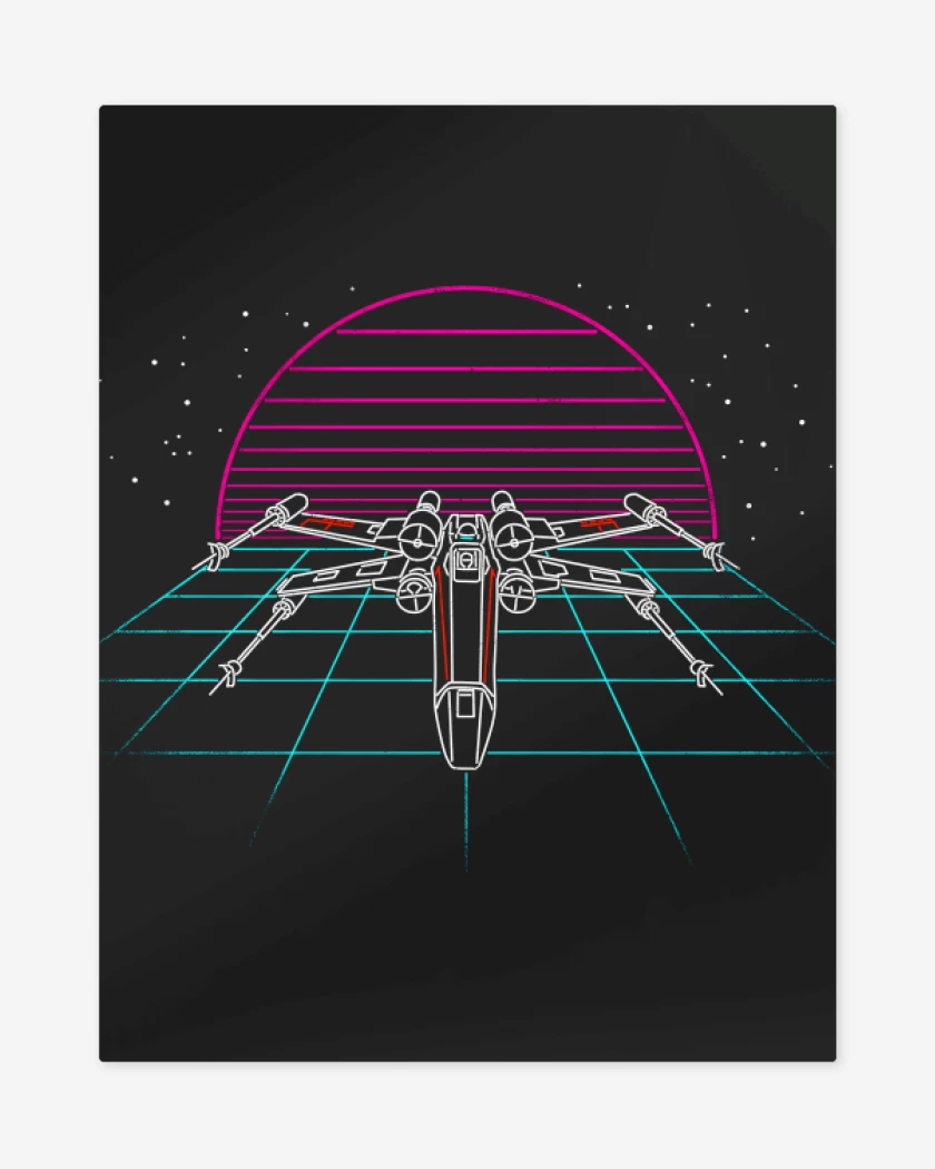 Print metalico Negro de X wing retro