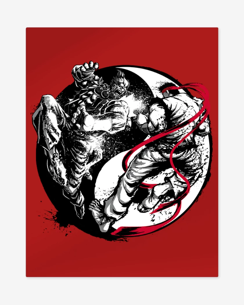 Print metalico Rojo de Ryu Akuma