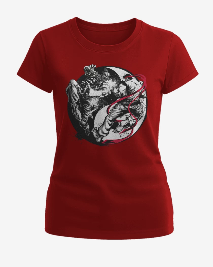 Polera de Mujer Rojo de Ryu Akuma