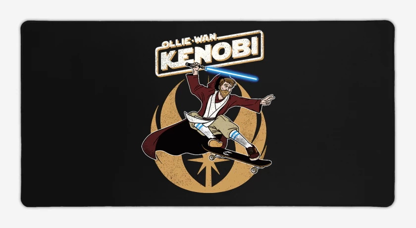 Mouse pad Gamer Negro de Ollie wan kenobi