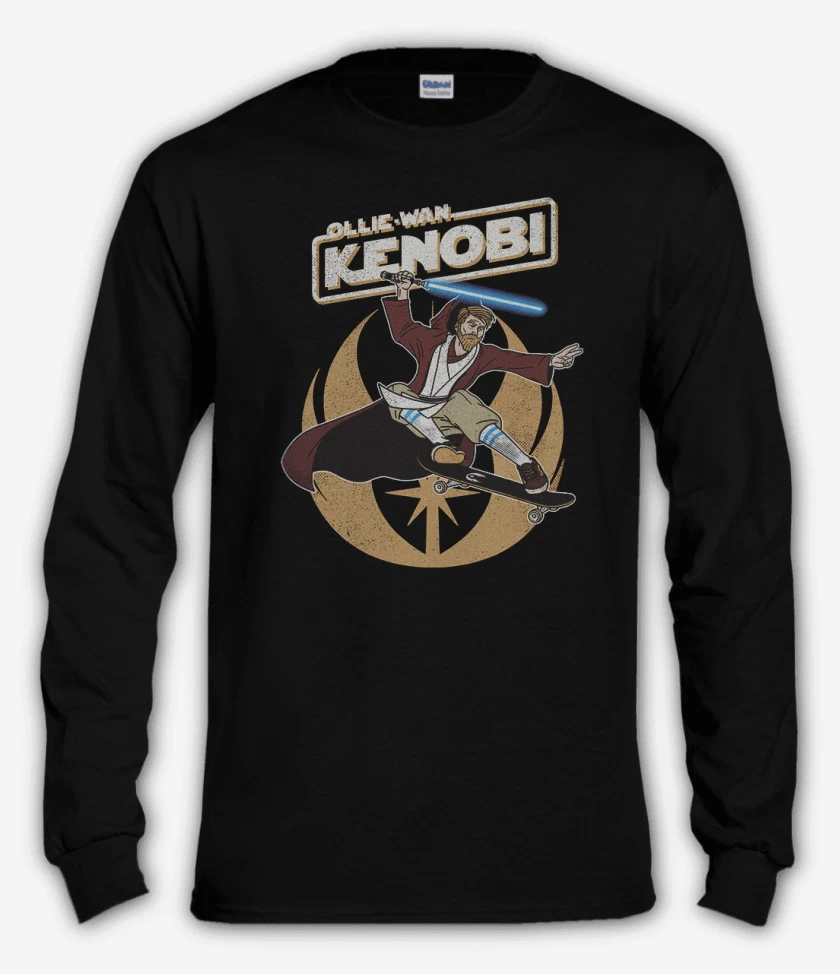 Polera manga larga Negro de Ollie wan kenobi
