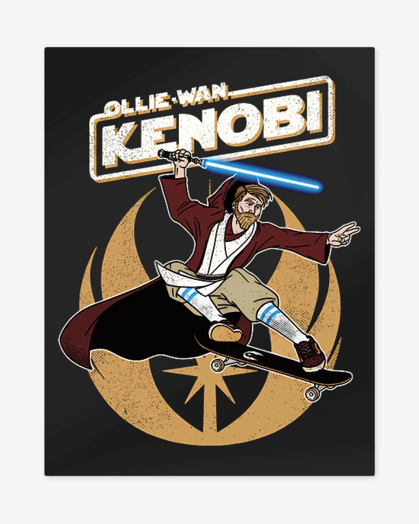 Print metalico Negro de Ollie wan kenobi