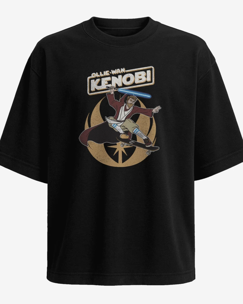Polera Oversize Negro de Ollie wan kenobi
