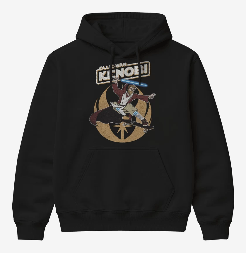 Poleron Canguro básico Negro de Ollie wan kenobi