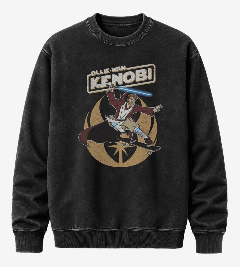 Poleron Polo Acid Wash Negro de Ollie wan kenobi