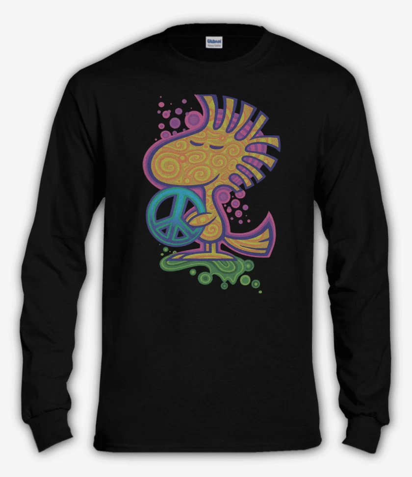 Polera manga larga Negro de Woodstock de la Paz