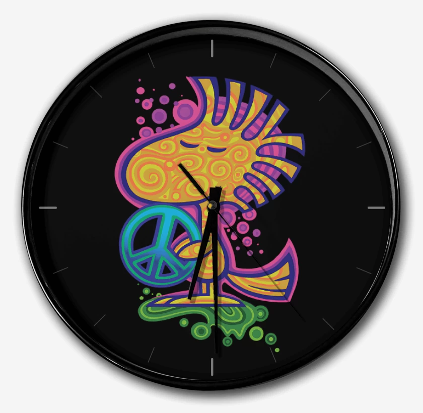 Reloj Negro de Woodstock de la Paz